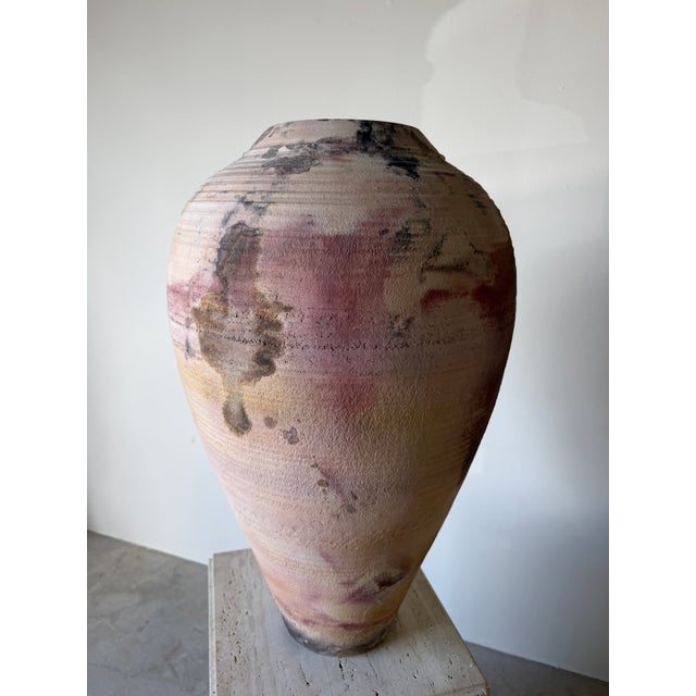 1980s Large - 1980s Anderson Handmade Organic Studio Pottery Floor Vase – Signed For Sale - Image 5 of 12