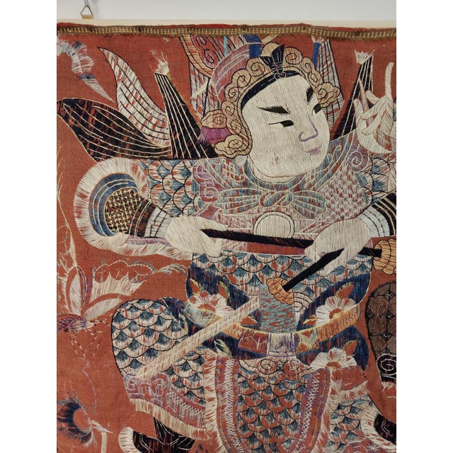 Textile Chinese Tapestry Embroidered in Silk, 1890-1910 For Sale - Image 7 of 18