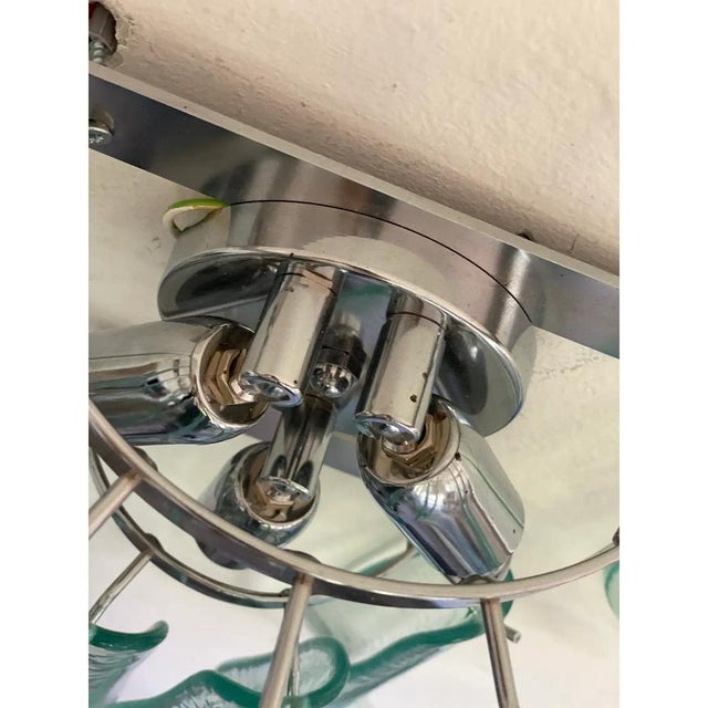 Teal Italian Murano Glass Selle Sconces with Green Water Hue by Simoeng, Set of 2 For Sale - Image 8 of 13