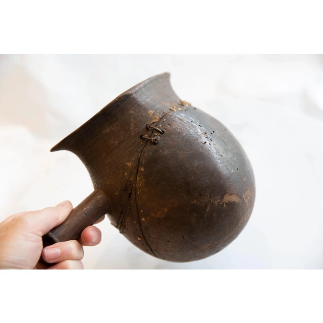Brown Vintage African Wooden Pitcher For Sale - Image 8 of 10