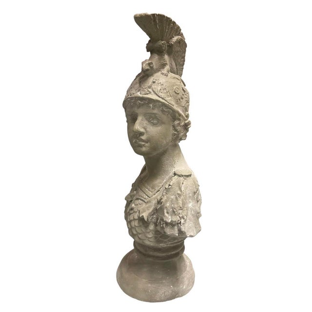 Neoclassical Style Cast Iron Bust of a Roman Warrior For Sale In West Palm - Image 6 of 12