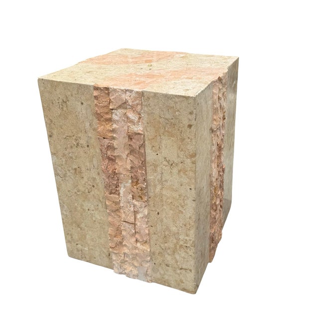 1989 Mission Furniture Los Angeles Postmodern Tessellated Stone Table Base For Sale In Greenville, SC - Image 6 of 6