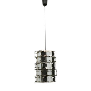 Mid-Century Czech Geometric Chrome Pendant Light, 1960s For Sale