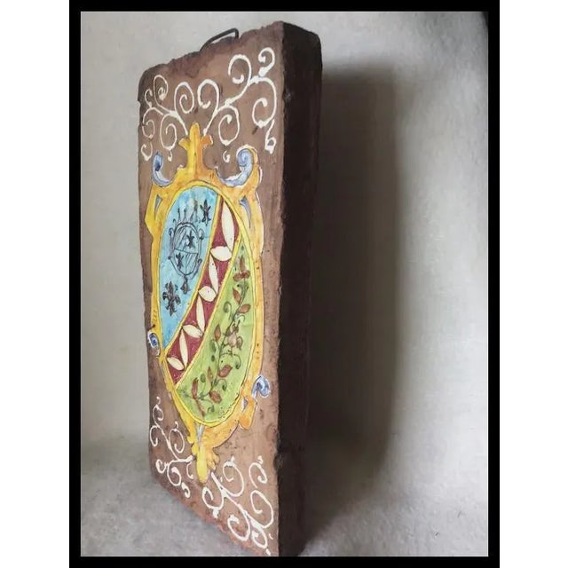 Farmhouse Vintage French Country, Art Pottery, Architectural Tile, Garden Decor For Sale - Image 3 of 5