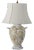 1990s Yellow and Gray Crackle Glaze Ceramic Urn Shaped Lamp With Shade For Sale