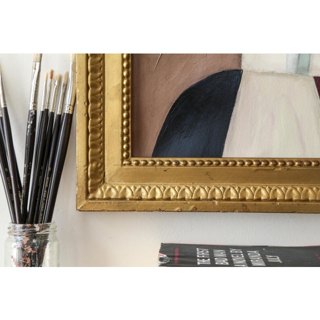 Purple Original Framed Abstract Painting in Antique Gold Frame For Sale - Image 8 of 15