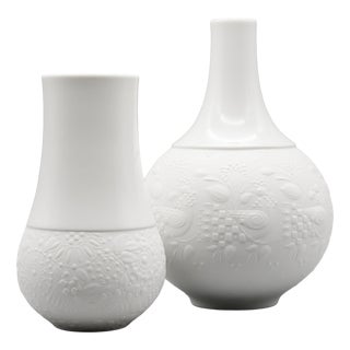 Relief Porcelain Vase Duo by Bjørn Wiinblad for Rosenthal, 1968, Set of 2 For Sale