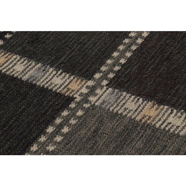 Textile Rug & Kilim’s Scandinavian-Inspired Rug, Deep Purple and Teal Geometric Patterns For Sale - Image 7 of 10