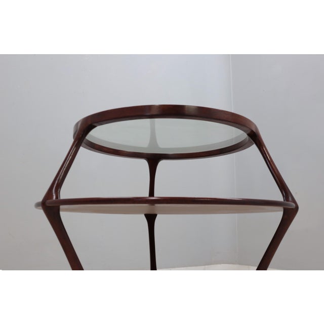Brown Round Coffee Table attributed to Pierluigi Giordani, 1950s For Sale - Image 8 of 15