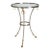 Hollywood Regency Chrome Guéridon With Brass Hoof Feet & Glass Top , Manner of Maison For Sale