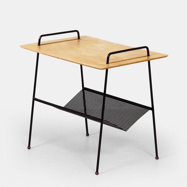 Brown TM04 Side Table with Reading Basket by Cees Braakman for Pastoe, 1953 For Sale - Image 8 of 9