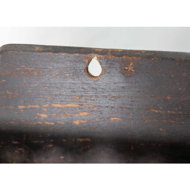 19th Century Primitive Farmhouse Black Painted Wall Mail or Letter Shelf For Sale - Image 11 of 12