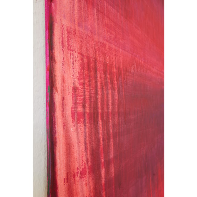 Textile "Observations in the Desert / Red Over Red" - Large Abstract Acrylic Painting by Simon Findlay For Sale - Image 7 of 18
