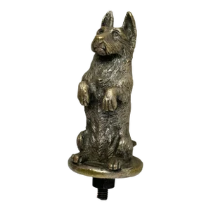 Traditional Small Early 20th Century Asprey Bronze Begging Scottie Dog Caesar Model Car Mascot