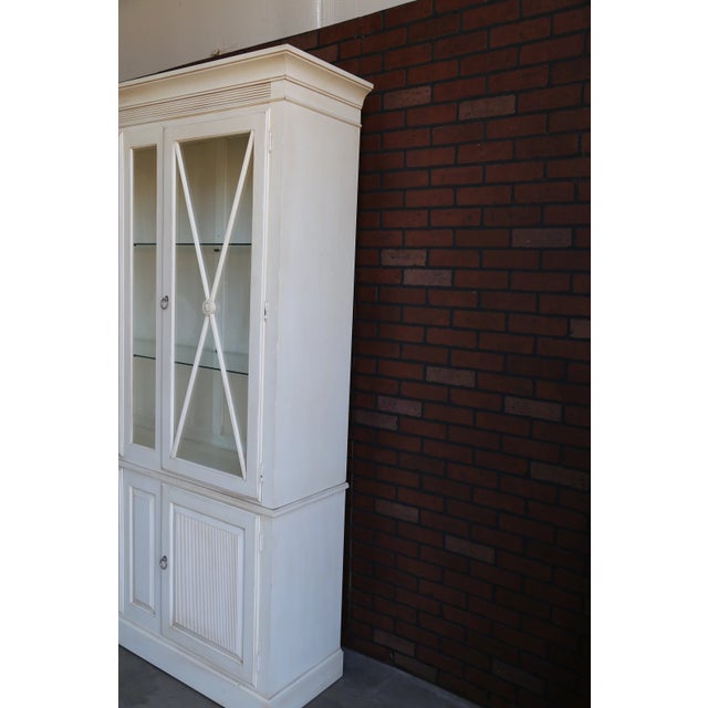 Wood Ethan Allen Swedish Home Tall Display Cabinet For Sale - Image 7 of 9