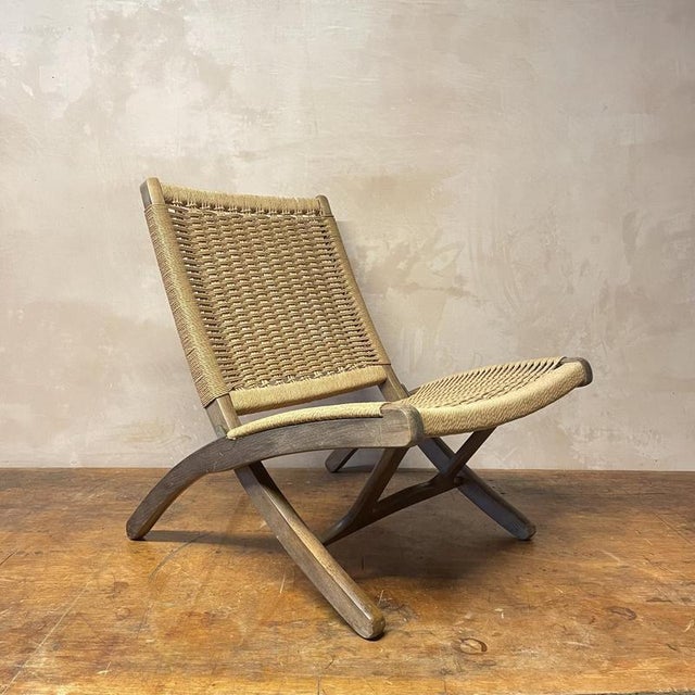 Vintage Ebert Wels Style Folding Rope Chair For Sale - Image 6 of 6