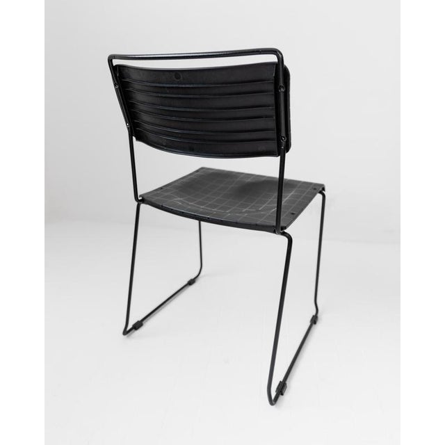 Vintage Dining Chairs in Black Metal and Plastic, 1980s, Set of 4 For Sale - Image 12 of 18