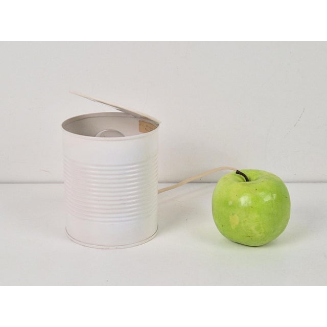 Pop Art White Metal Can Table Lamp by Vrieland, 1970s For Sale - Image 9 of 10