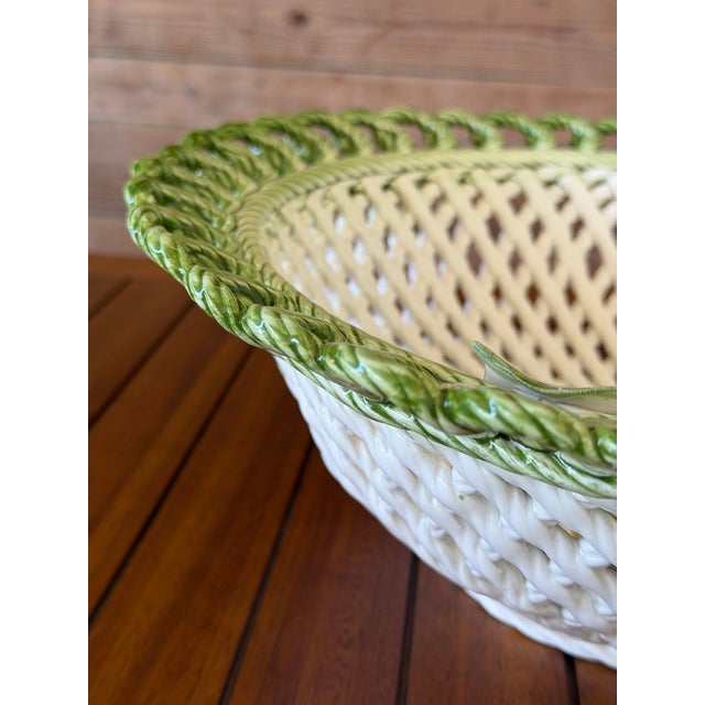 Handcrafted Italian Ceramic Lemon Basket Bowl by Lanzarin Ceramiche For Sale - Image 9 of 12
