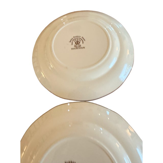 Ivory Vintage Adams India Parrot Gray Chinoiserie Ironstone Salad Plates, Set of 3 For Sale - Image 8 of 12