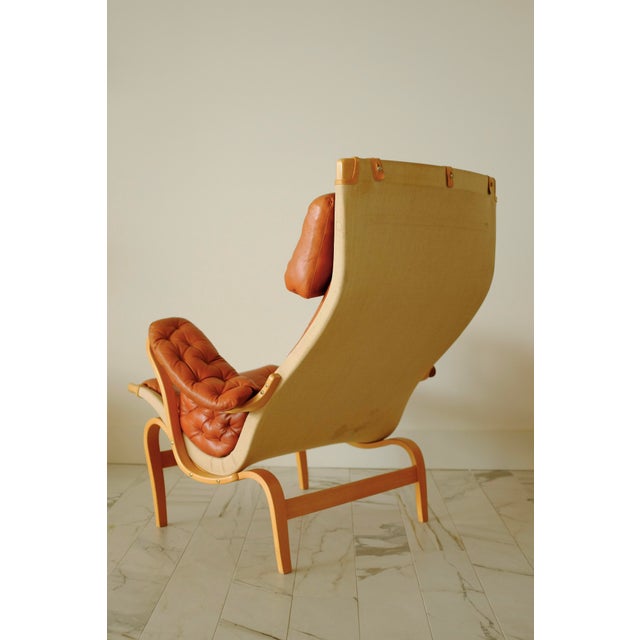 Leather and Canvas Pernilla Chair by Bruno Mathsson For Sale - Image 13 of 16