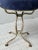 Vintage White-Painted Iron Petal Back Vanity Chair With Navy Suede Seat, Circa Mid-20th Century For Sale - Image 13 of 16