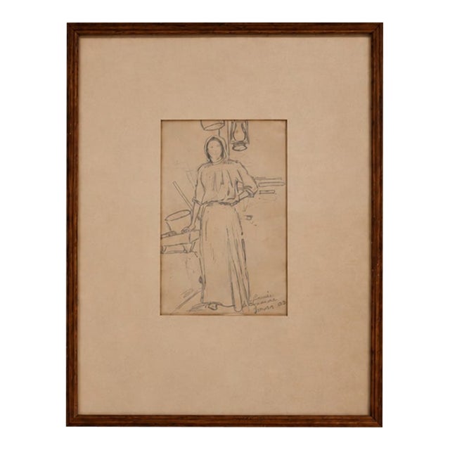 Edward Borein “La Bassanca Sonora” Original Signed Western Graphite Drawing For Sale