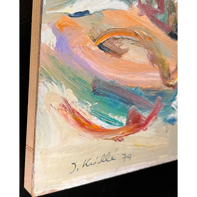 Jean Krille, Landscape 123, Oil on Masonite, 1979 For Sale - Image 7 of 10