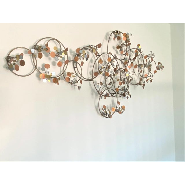 Large Scale C. Jeré Copper, Chrome & Brass "Raindrops" Wall Art Sculpture Signed - #2 For Sale In Little Rock - Image 6 of 13