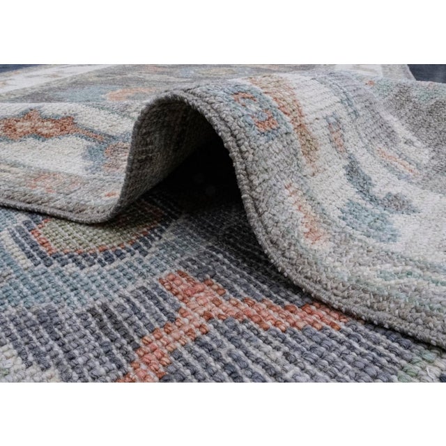 Textile Turkish Oushak Runner Rug 2'7" x 10'2" For Sale - Image 7 of 8