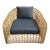 Vintage Rattan Open Weave Outdoor/Indoor Club Chair For Sale