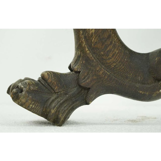 Pair of Mid 20th Century Pine Wood Griffins Furniture Carvings For Sale - Image 9 of 12