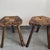 Brown Vintage Brutalist Tripod Stools in Oak from Marolles, 1970s, Set of 2 For Sale - Image 8 of 12