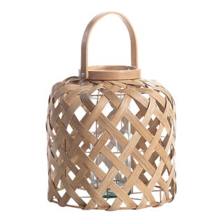 Samar 13" Tall Flatcore Rattan Decorative Lantern For Sale