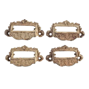 Antique Iron Apothecary Cabinet Pulls - Set of 4