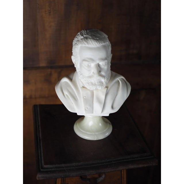 1980s Vintage Arnaldo Giannelli Victor Hugo Alabaster Bust For Sale - Image 5 of 9