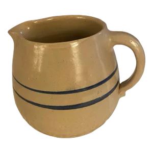 Vintage Cottage Hand-Made Earthenware Pottery Pitcher