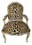 French Gilt Bergère Chair With Brunschwig & Fils Leopard Velvet For Sale