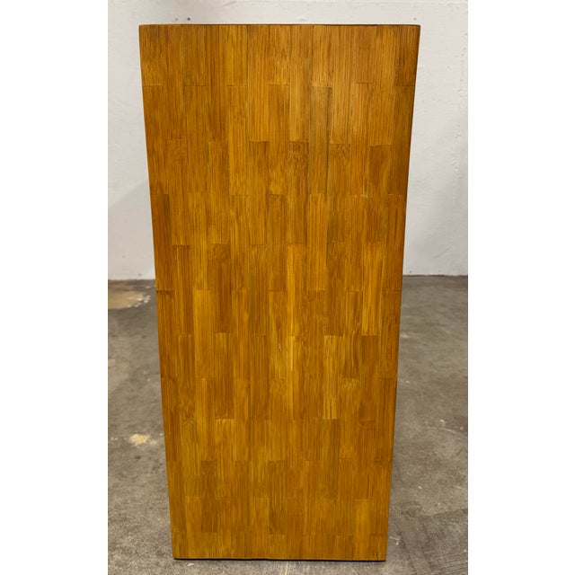 Ron Seff Ron Seff Marquetry Inlay Raffia Wood Console For Sale - Image 4 of 7