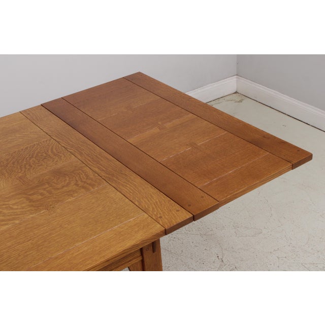 Stickley Drawleaf Mission Oak Dining Room Table For Sale - Image 9 of 18