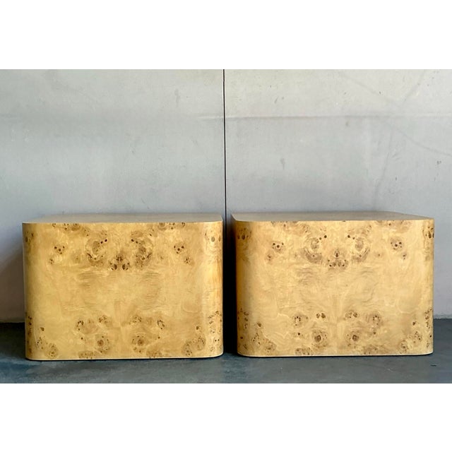 Vintage Boho Intrex Burl Wood Side Table - A Pair For Sale - Image 11 of 12