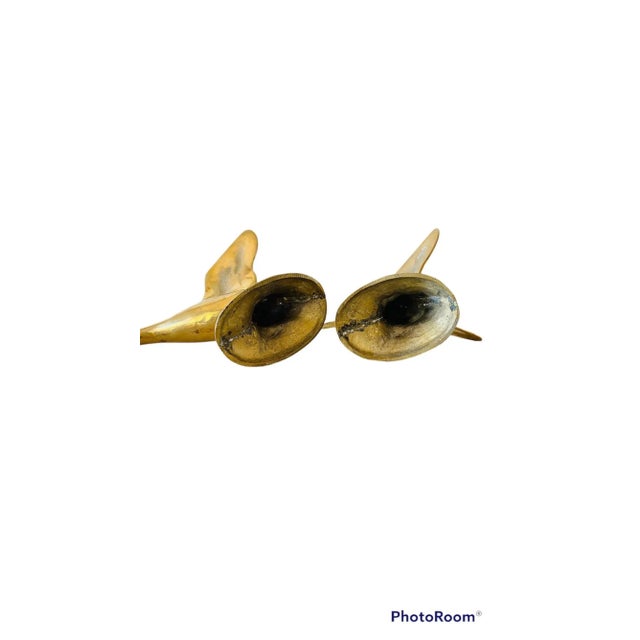 Metal Vintage Solid Brass Birds, a Pair For Sale - Image 7 of 9