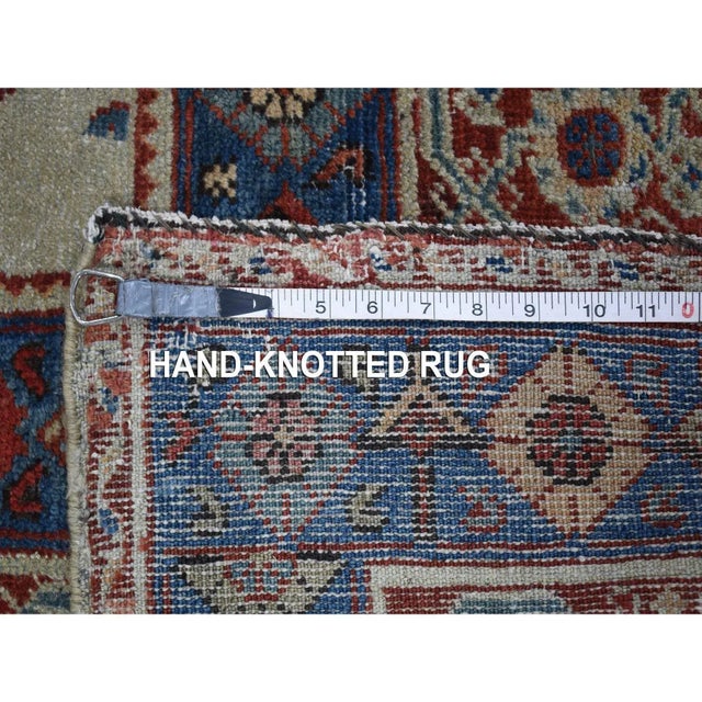 Gothic Antique Persian Mahal Beige Wool Handmade Rug For Sale - Image 3 of 13