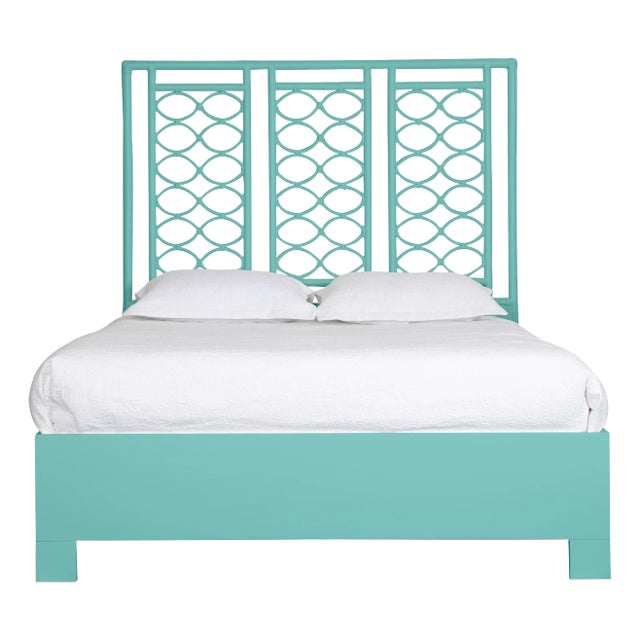 Infinity Platform Bed Queen, Turquoise For Sale
