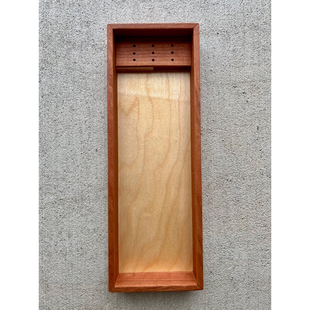 Tan Cherry Cribbage Board on Underside of Custom Engraved Box Lid, Handmade in the Usa For Sale - Image 8 of 9