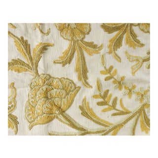 Vintage Wool Crewel Work Embroidered Fabric Samples For Sale