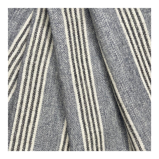 Ralph Lauren Fawkes Woolen Stripe Fabric Remnant 51" X 52" For Sale
