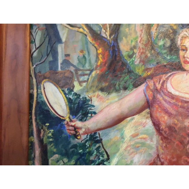 Oil on Canvas Painting of "The Three Graces", 1930s For Sale - Image 4 of 10