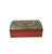 This ornate wooden box features traditional Tibetan-style hand-painted motifs, centered around a powerful Kirin mask on...