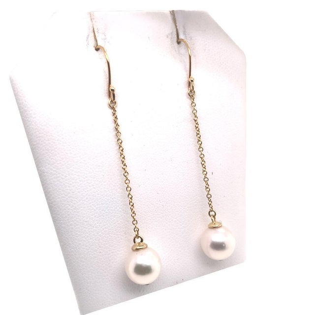 Akoya Pearl Earrings 14 Karat Yellow Gold Certified For Sale - Image 9 of 18